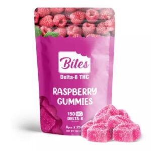 Shop Delta 8 Edible Food Bites Raspberry Gummies 150mg