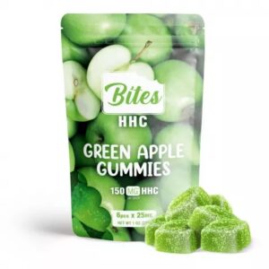 Shop HHC Edibles Bites Gummies Green Apple 150MG