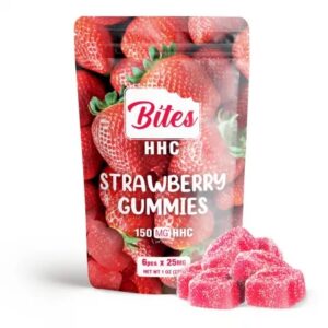 Shop HHC Edibles Bites Gummies Strawberry 150MG